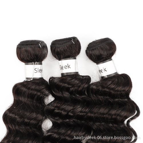 "Ready Stock" wholesale 10A grade DEEP WAVE natural black  for virgin raw cuticle aligned blonde human hair extension